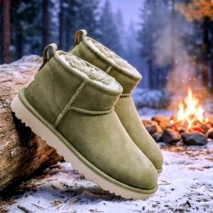 UGG Classic Ultra Mini Boots in Olive Gray